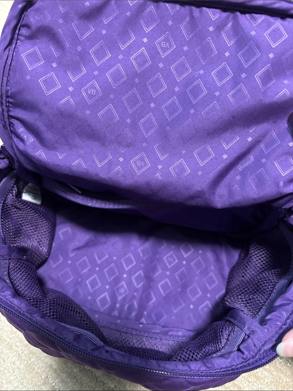 Vera Bradley Quilted Purple Top-Handle Cosmetic Case